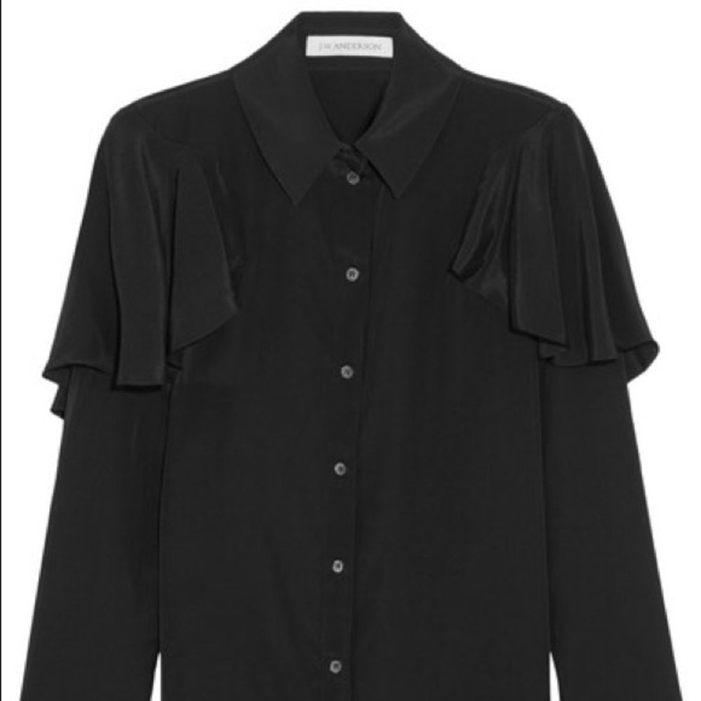 JW Anderson black crepe de chine top, US 4
